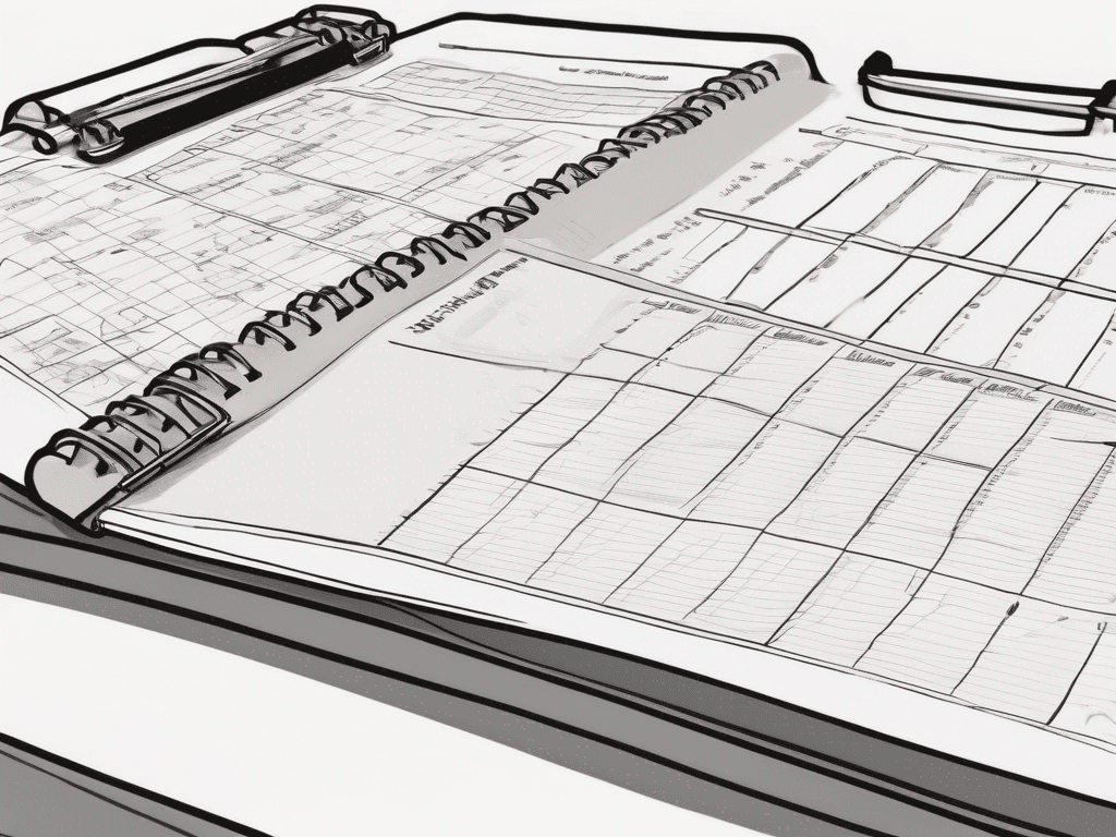 Editorial-style close-up of a coach's hands on a clipboard with a weekly plan for basketball coaching software.