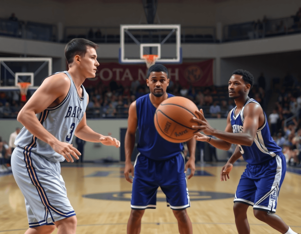 Two players in action with basketball playbook pdf guiding a tight on-court drill.
