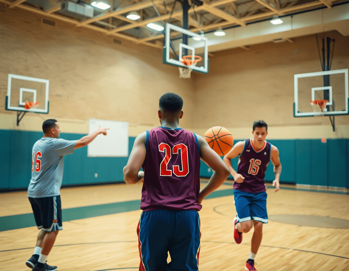 basketball scouting report example tight curl drill under the gym hoop today.