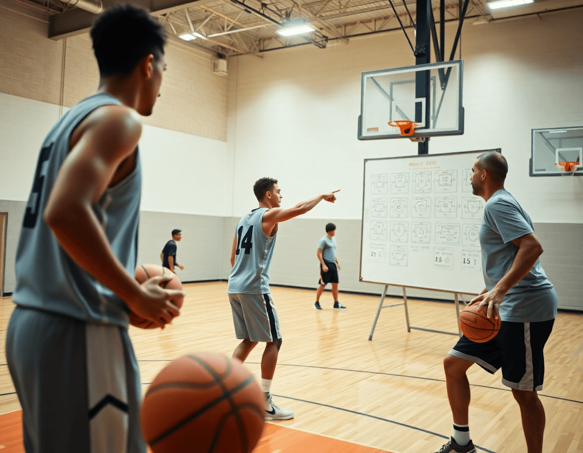 Close-up on hands and the orange basketball, practicing the best basketball plays.