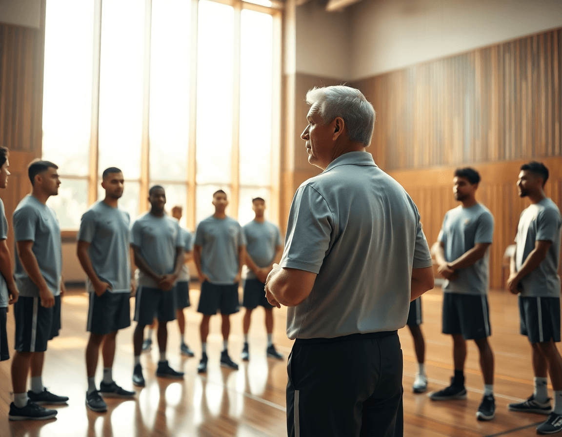 Syracuse 2 3 zone defense pdf-inspired basketball practice in a busy gym with a coach.