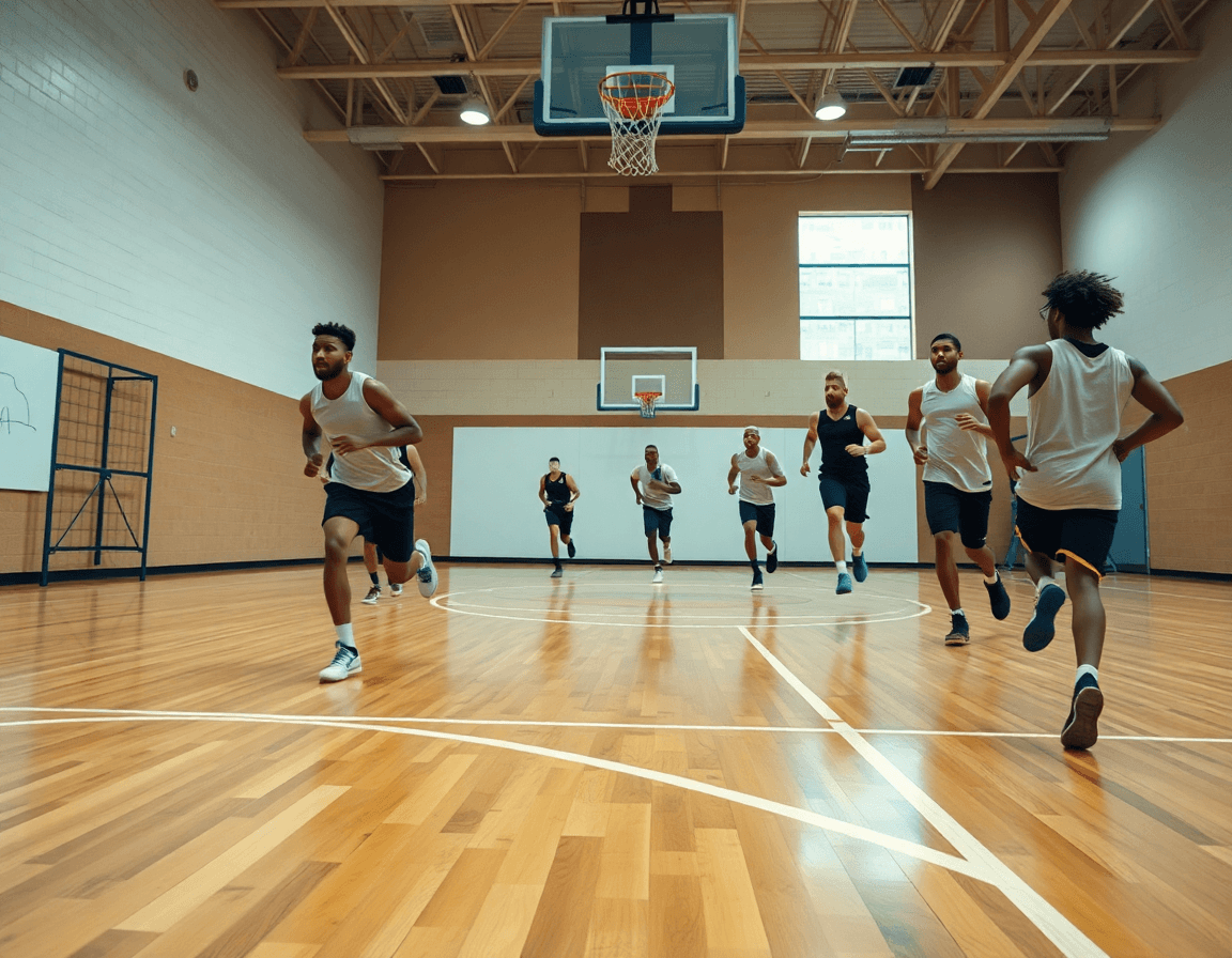 Close-up of a whiteboard with chalk lines during top basketball drills.