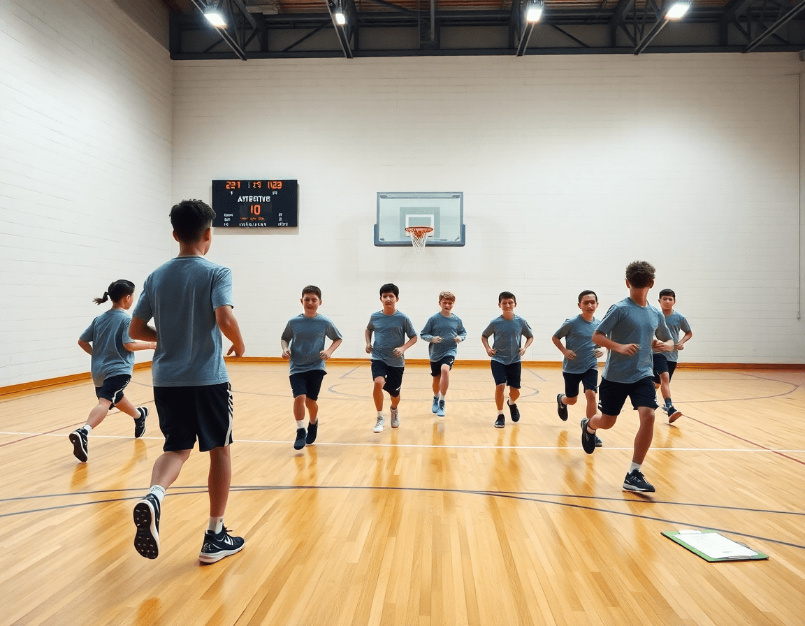 60-minute youth basketball practice scene illustrating youth basketball practice plans templates in action.