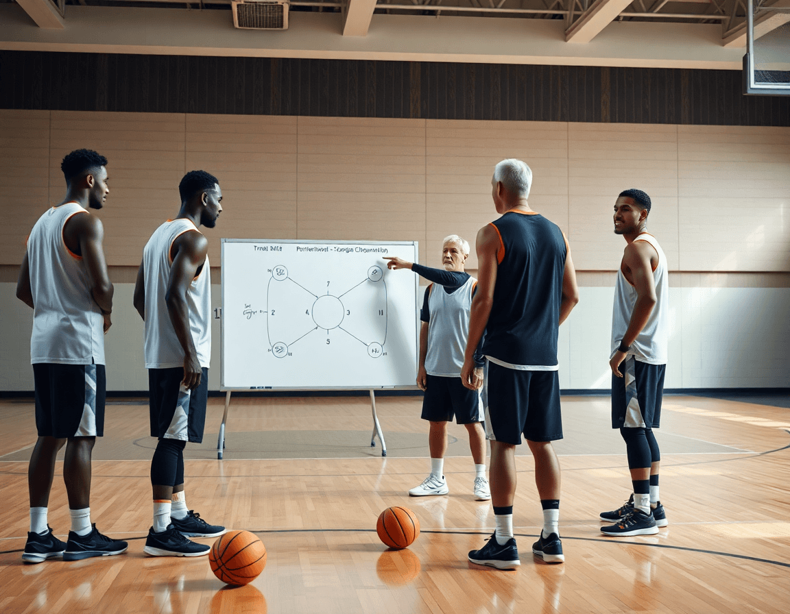 En la cancha, el ala pivot baloncesto que hace coordina al equipo durante la defensa y las rotaciones.