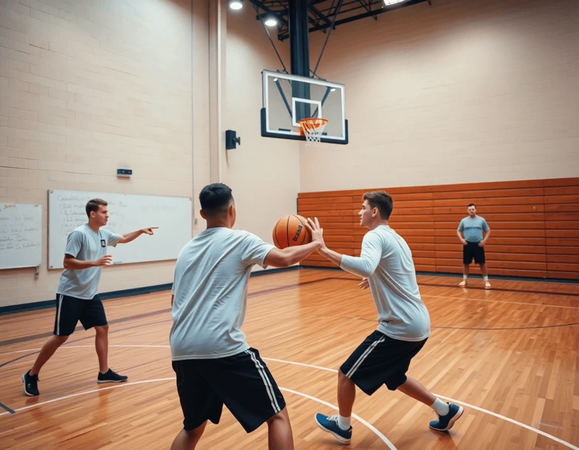 Enfoque de ataque contra defensa individual baloncesto en un ejercicio de 1 contra 1