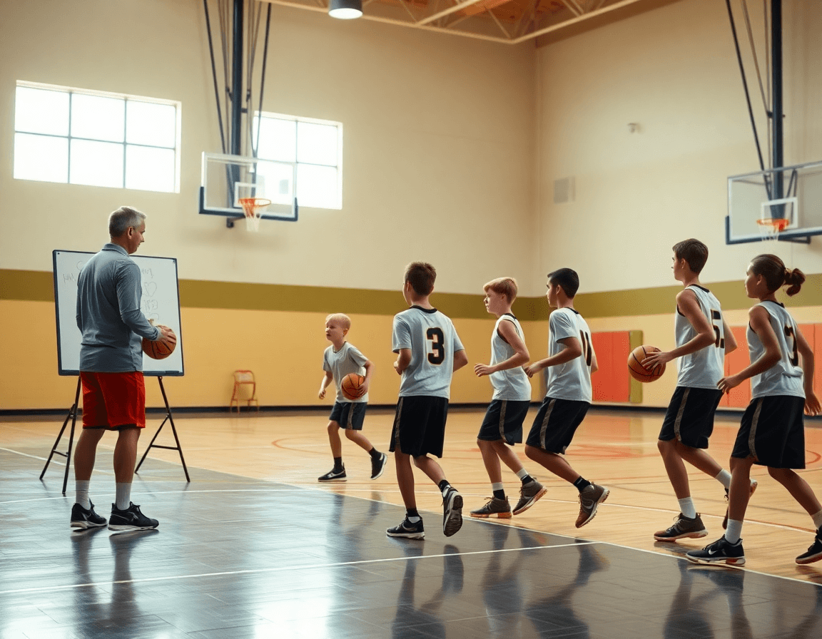 baloncesto infantil femenino zaragoza: pizarra táctica y jugadas en movimiento con entrenadoras y jugadoras concentradas.