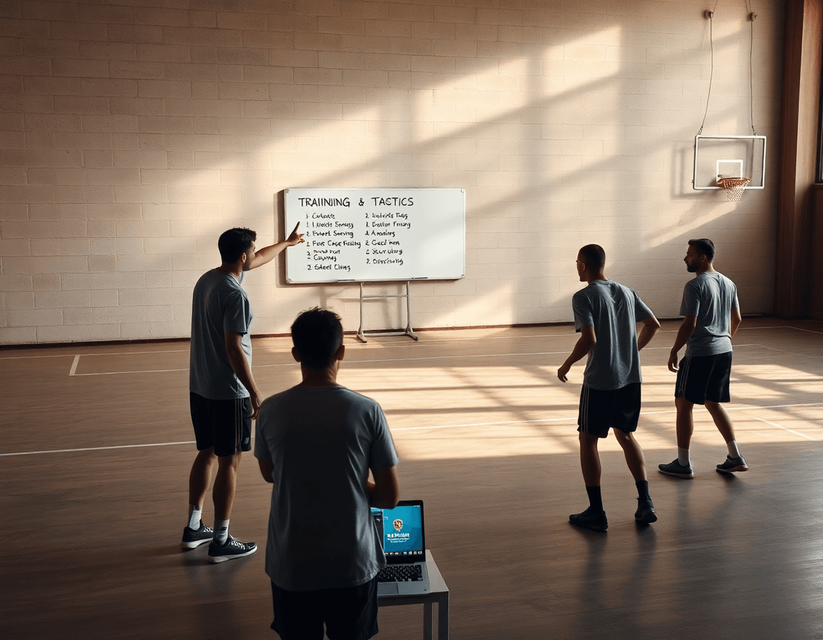 Toma de notas de resultados baloncesto acb para ajustar el plan semanal en la pizarra.