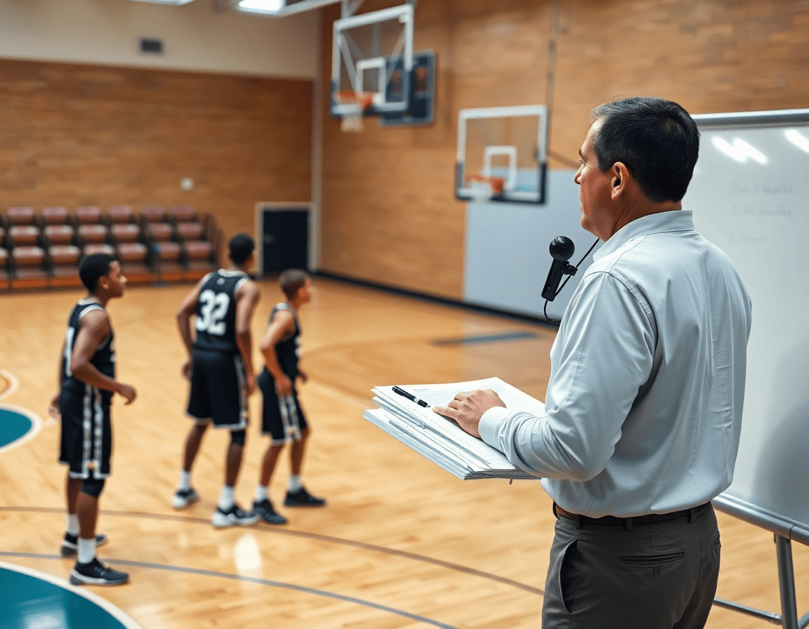 defensa poste bajo baloncesto en primer plano de manos y balón, guía de rotaciones del entrenador.