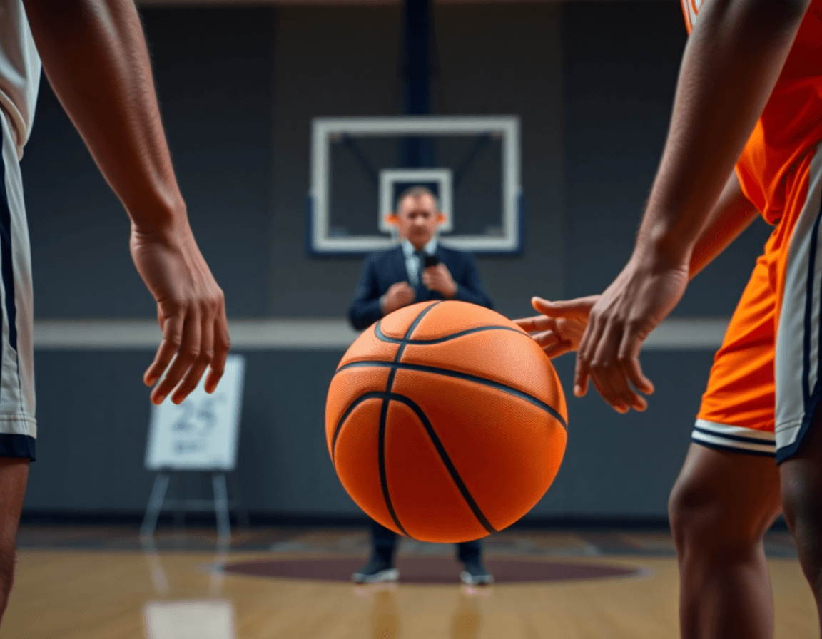 defensa poste bajo baloncesto en primer plano de manos y balón, lectura de rotaciones del defensor.