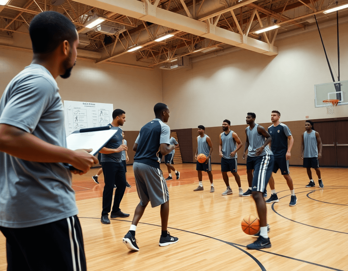 Primer plano de ejercicios bote baloncesto niños con manos en control sobre la cancha.