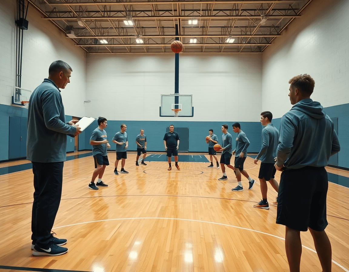 Plan visual de ejercicios minibasket pasar y cortar en la cancha de baloncesto.