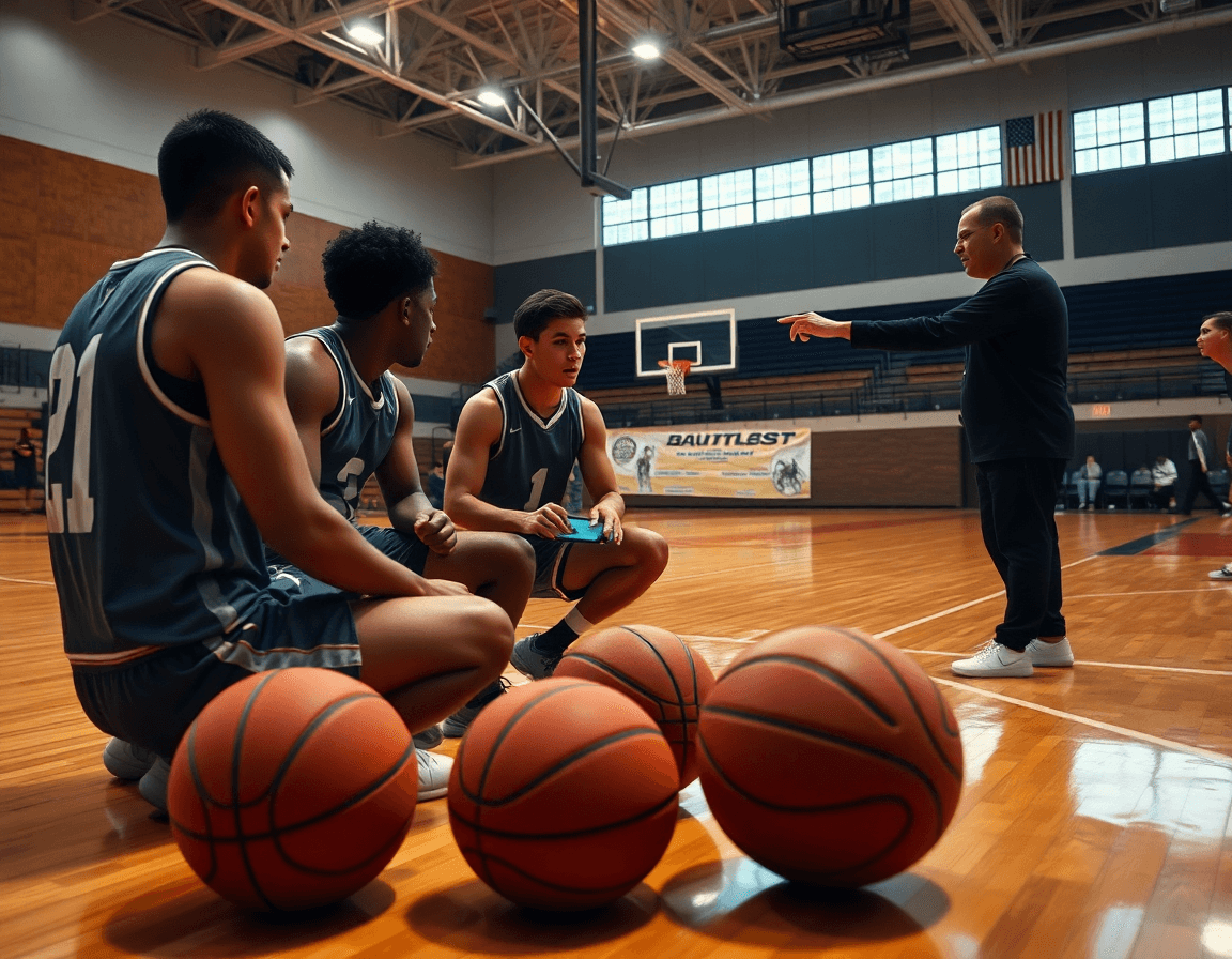 Plano cercano de scouting para baloncesto, donde se revisan clips para cerrar el rebote baloncesto.