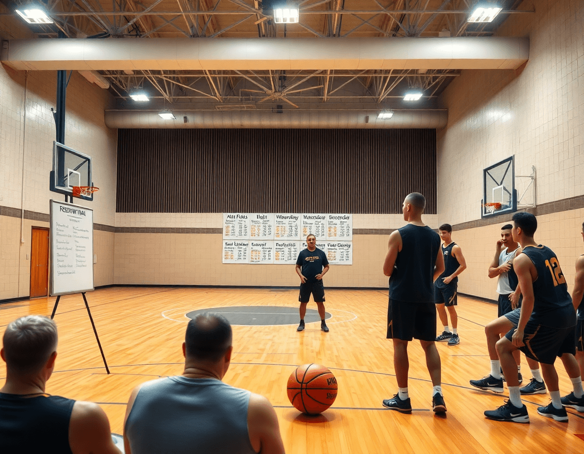 Plan de ejercicios para rebote baloncesto para una semana de entrenamiento en la cancha.