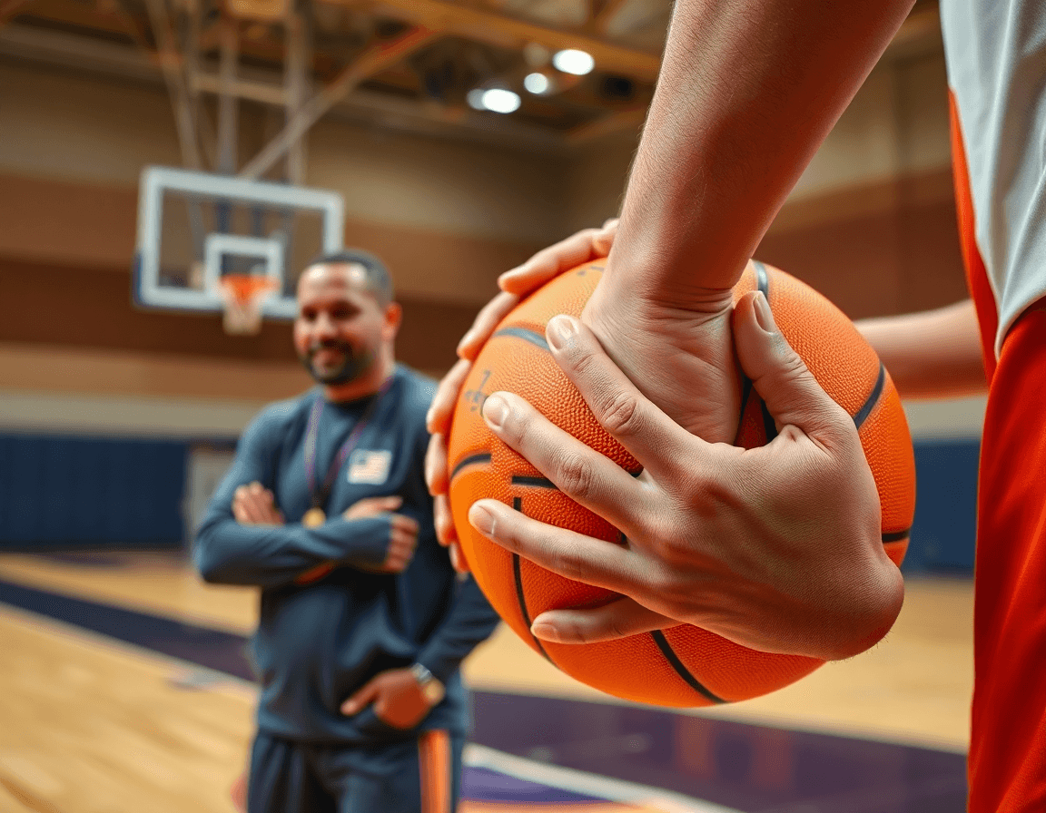 Plan de cierre con retroalimentación del entrenador durante entrenamientos de baloncesto para niños de 6 a 8 años.