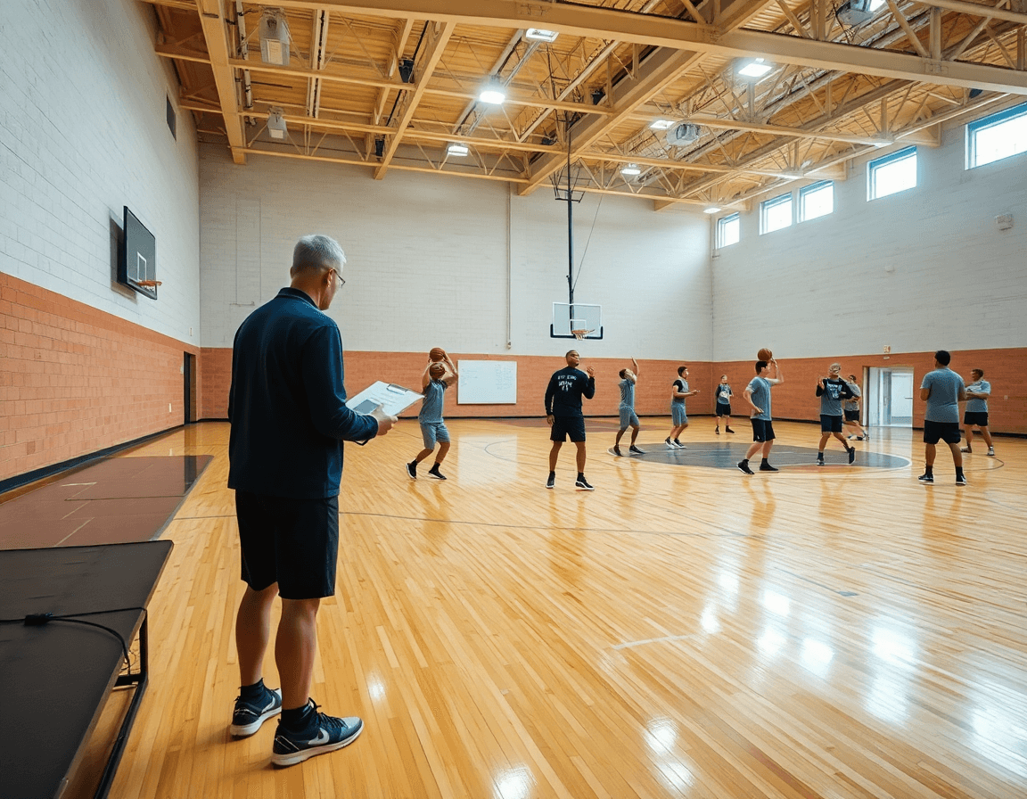 Plan semanal de baloncesto con pizarra táctica online en pleno entrenamiento.
