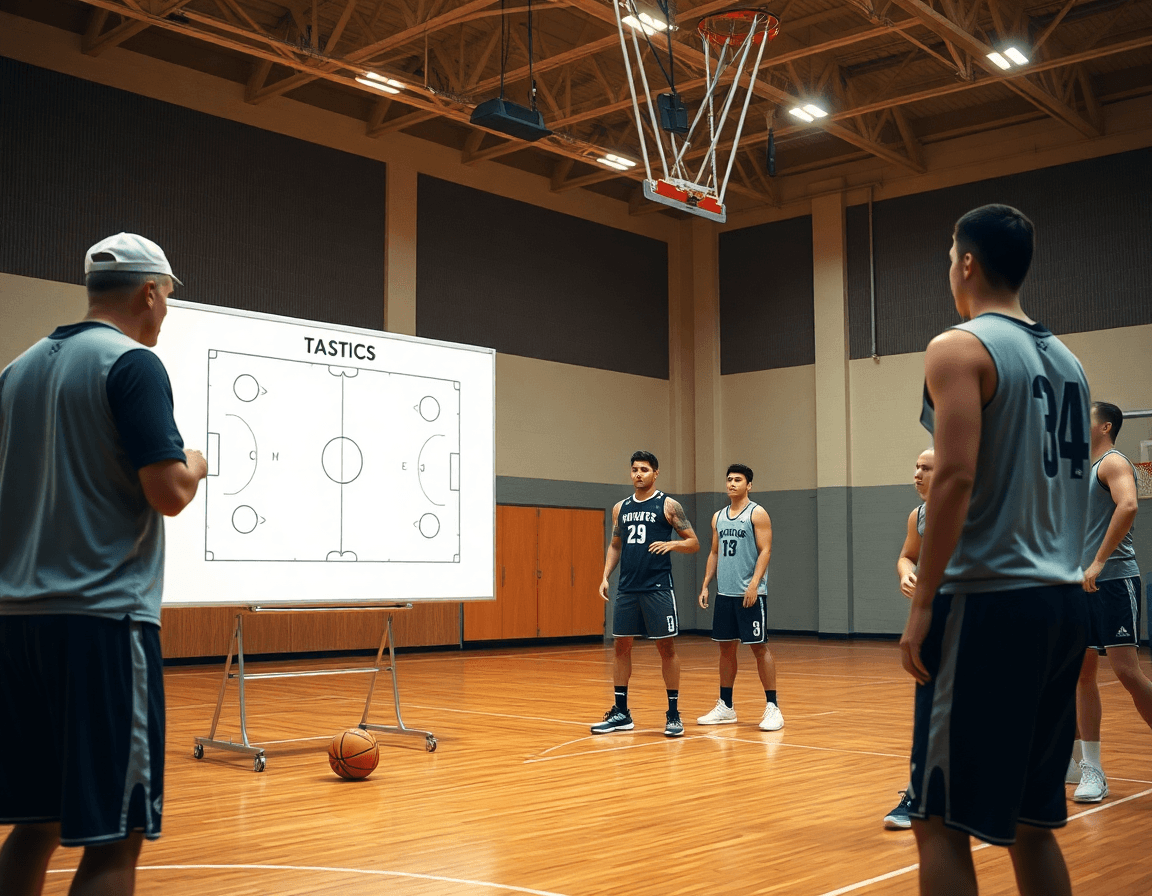 Conceptos clave del sistema de juego del baloncesto ofensivo y defensivo en acción.