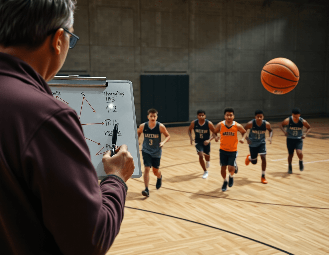 Contre attaque basket exercice: gros plan sur les mains et le ballon pendant la progression.