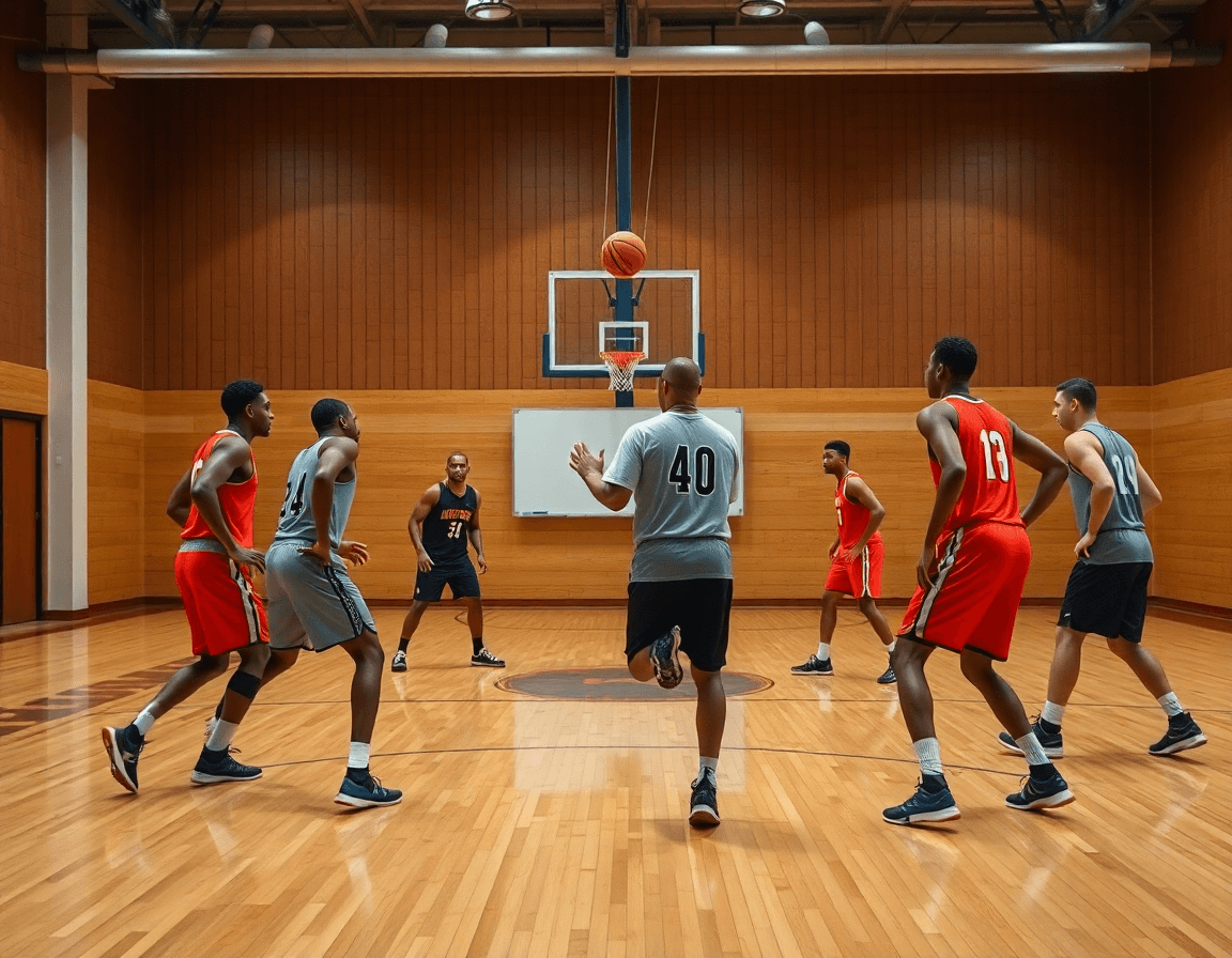 Un entraînement Progressif: défense de zone basket u15 avec rotations et placements défensifs efficaces.