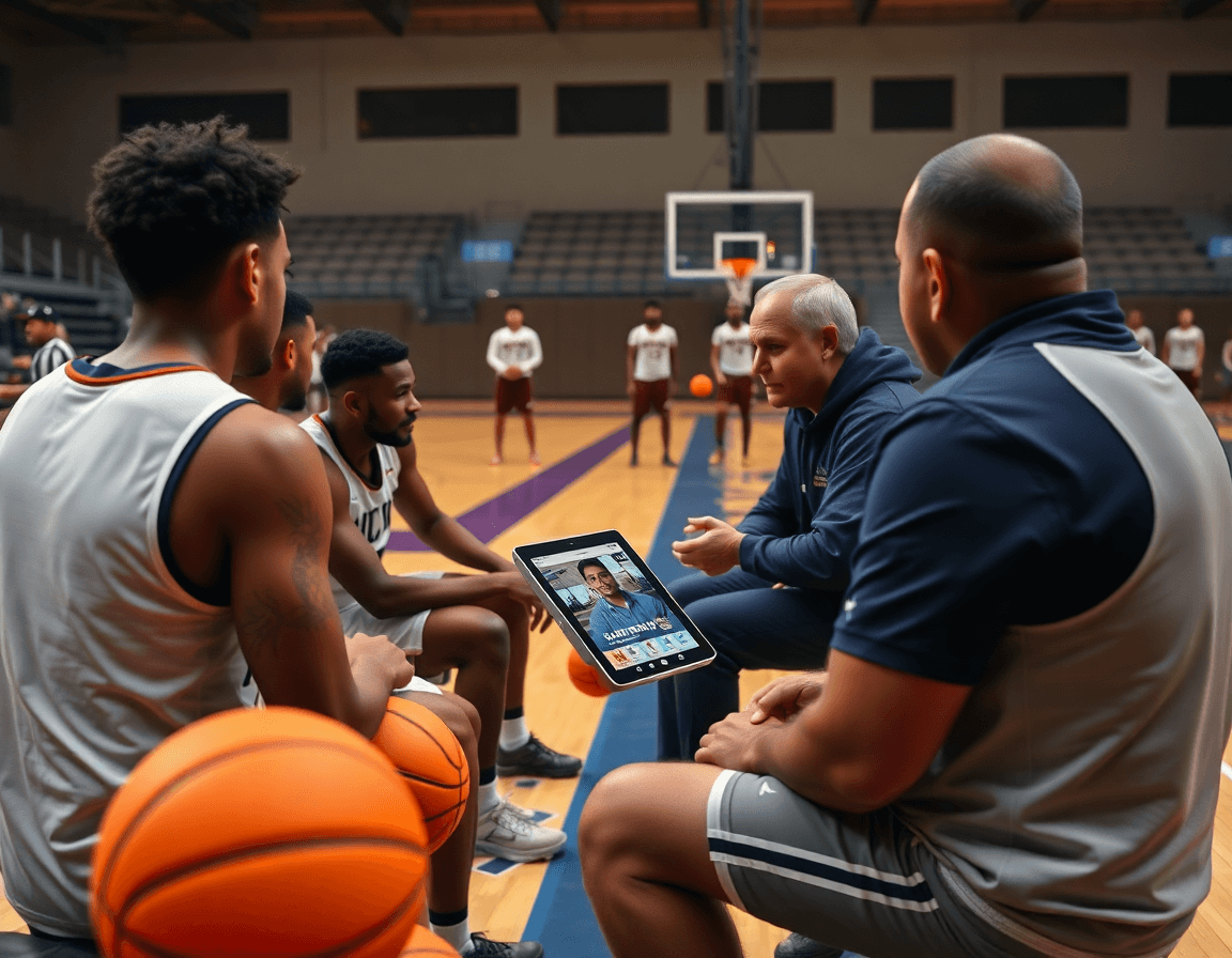 Récit visuel d'une entrainement basket u13 sur le terrain, scouting et clips intégrés.