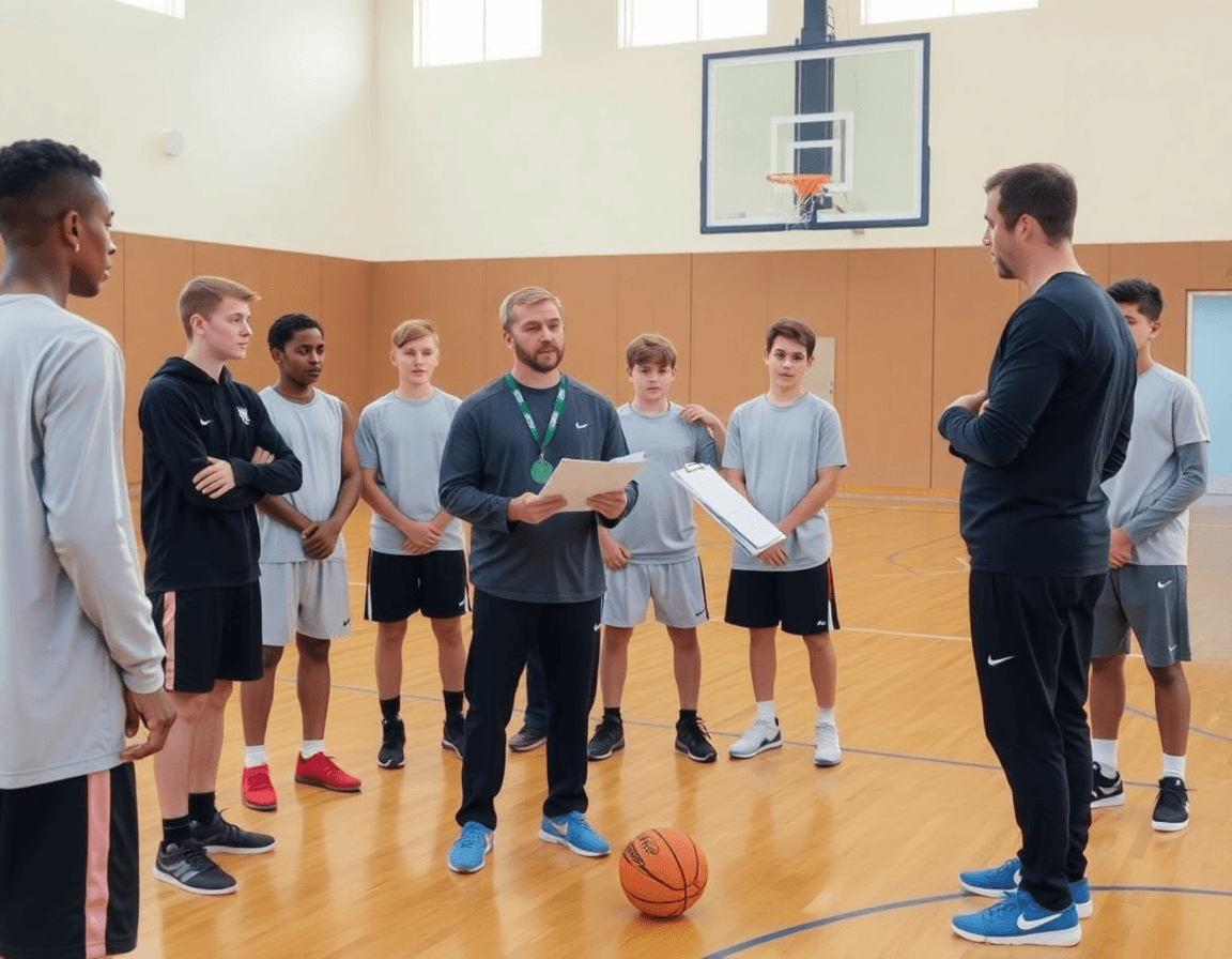 Plan hebdomadaire montrant entrainement basket u15 autour d'un tableau et de balles sur le sol.