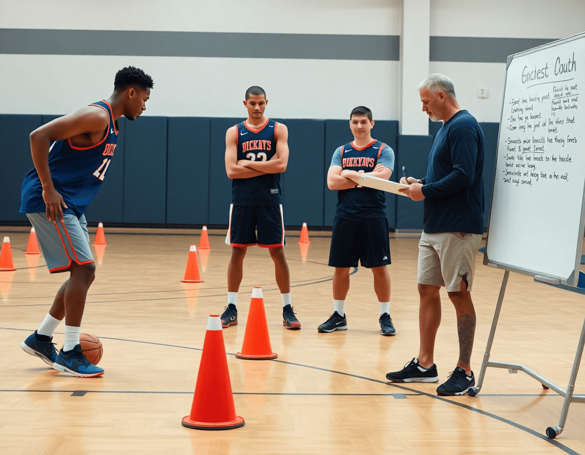 Dessine et pratique: entraineur basket equipe de france dirige la défense et le basketball en salle