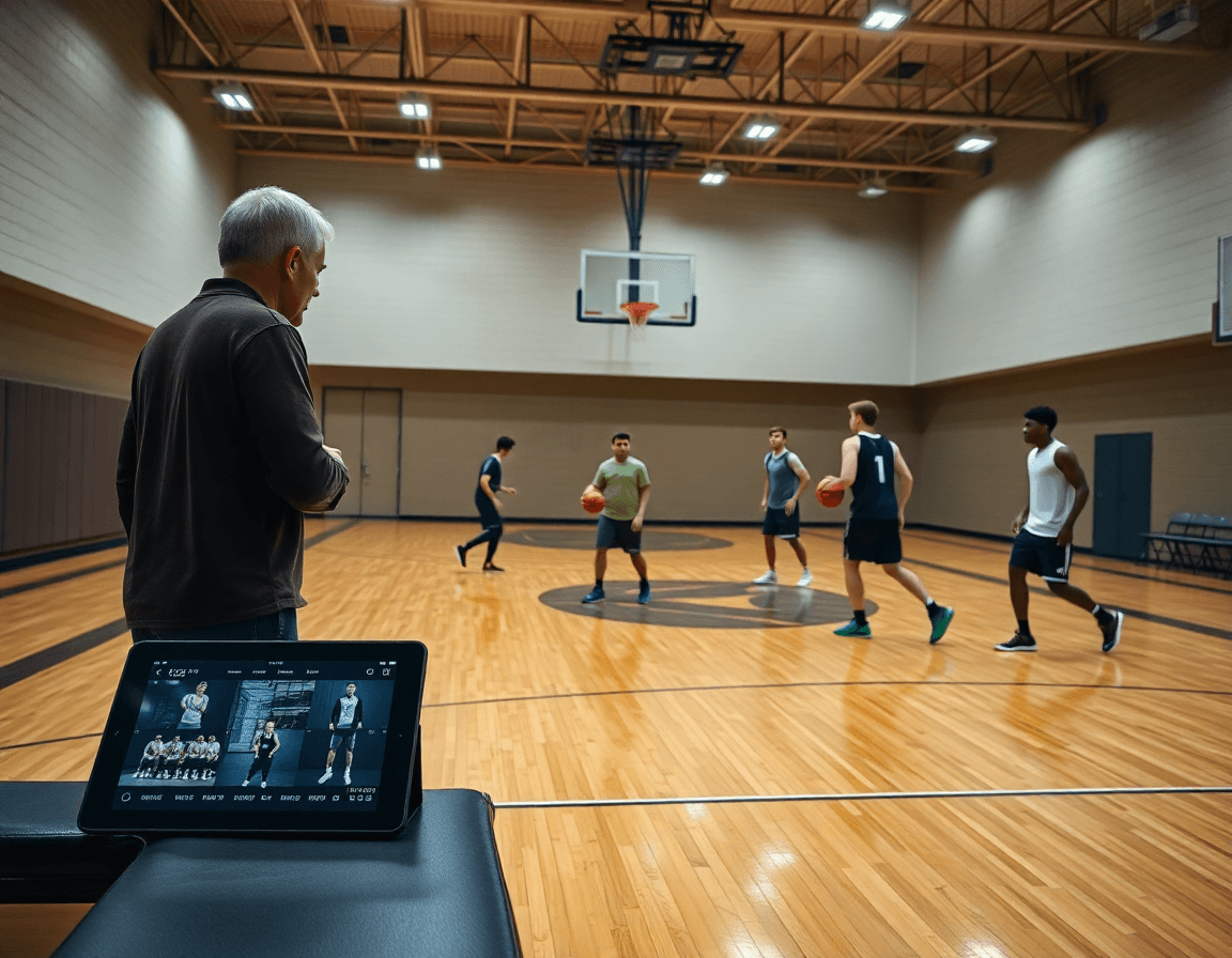 Workflow pratique montrant l'exercice basket tir en course sur le terrain, séance claire et progressive.
