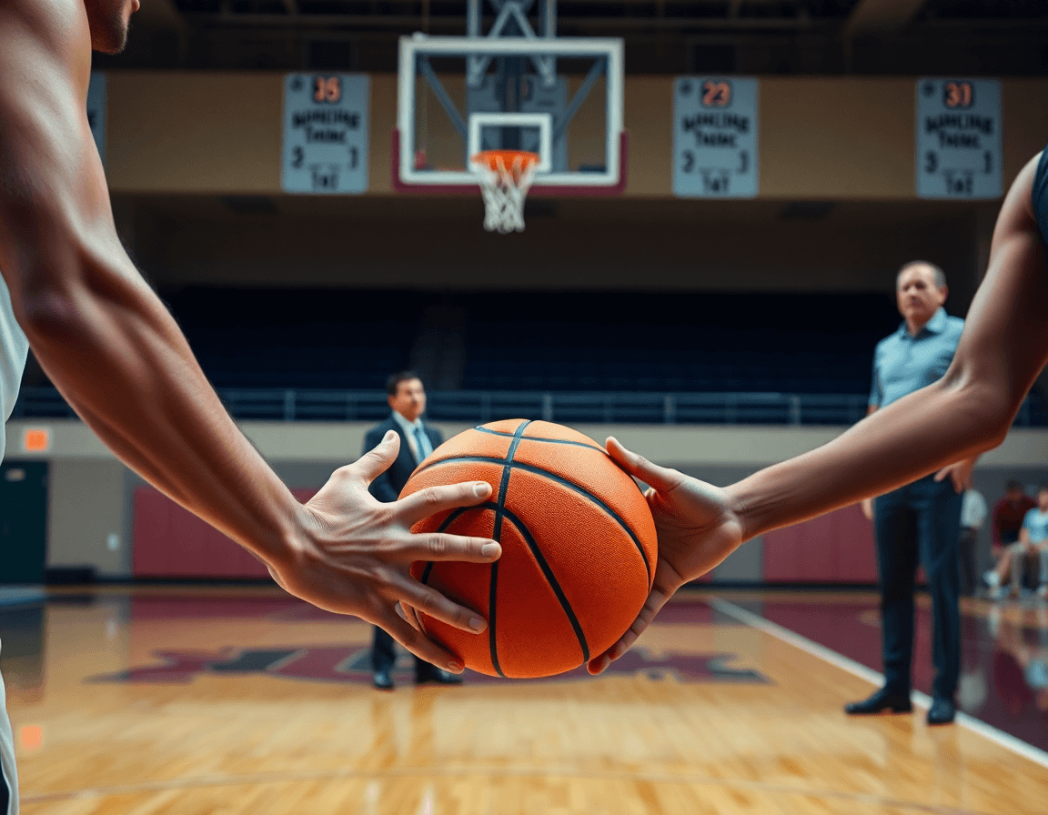 exercice basketball débutant en progression: les joueurs dribblent lentement, puis passent et tirent sous la supervision du coach.