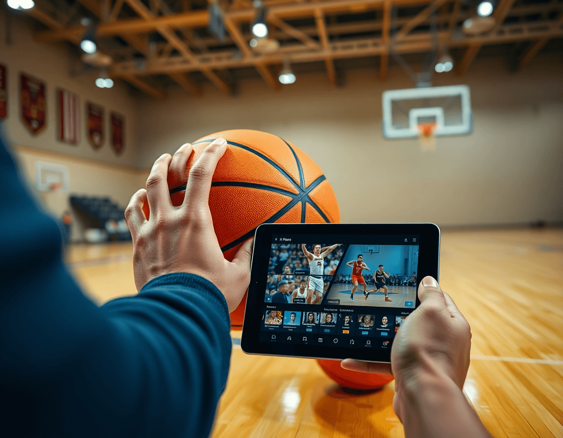 Gros plan sur les mains et le ballon, exercice entrainement basket u18, en contexte.