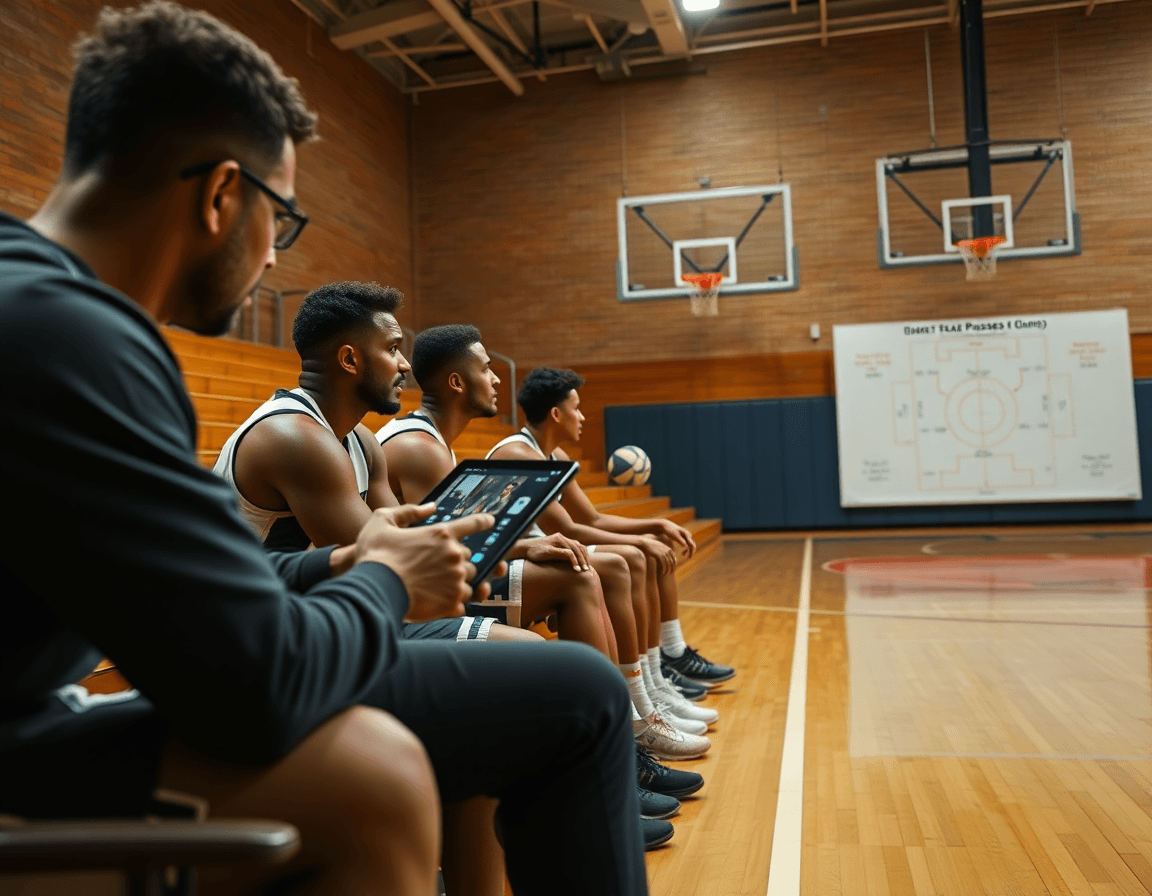 Exercice passe basket débutant utilisé pour planifier et partager les clips vidéo.
