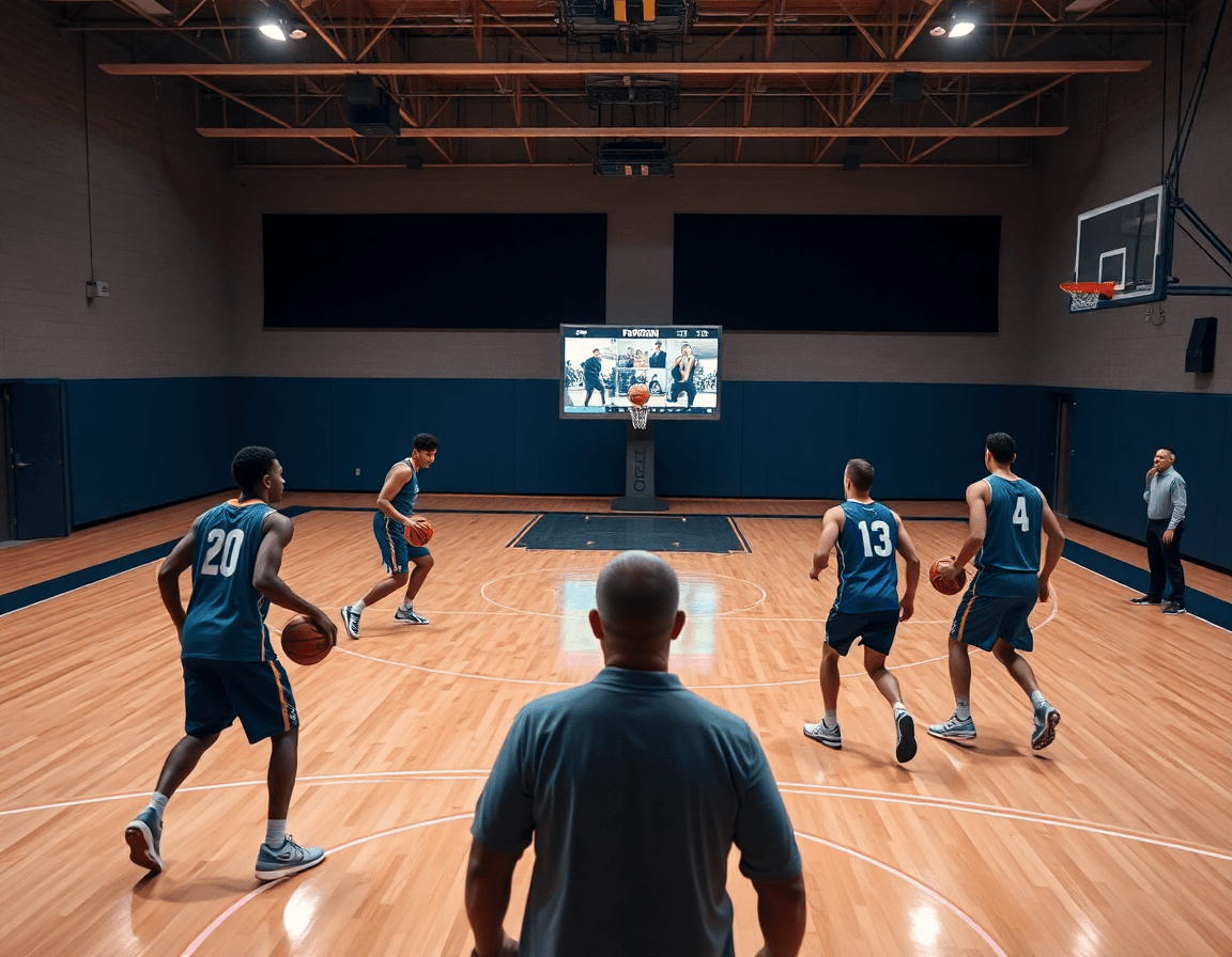 Exercice entrainement basket u15: circuit passes, dribble et tir sous pression en action.