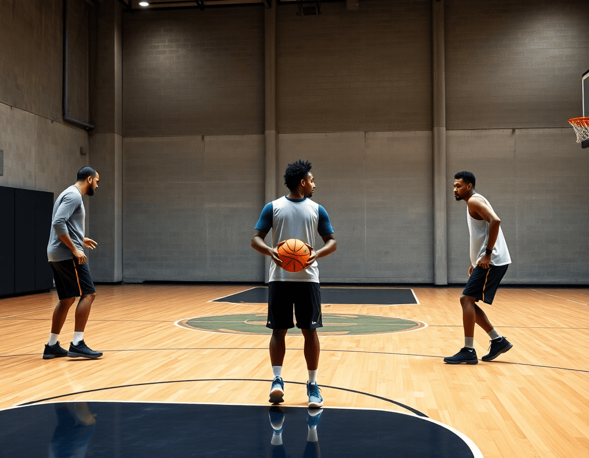 Exercice entrainement basket u15: atelier à 3 joueurs travaillant coupe et déplacements.