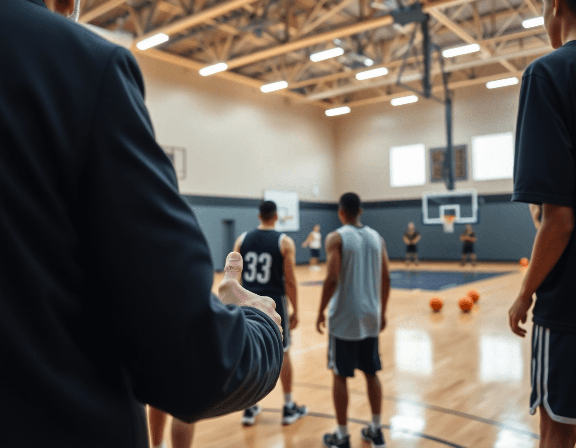 Plan tactique en action pendant match preparation basket euro 2025 sur le terrain de basketball.