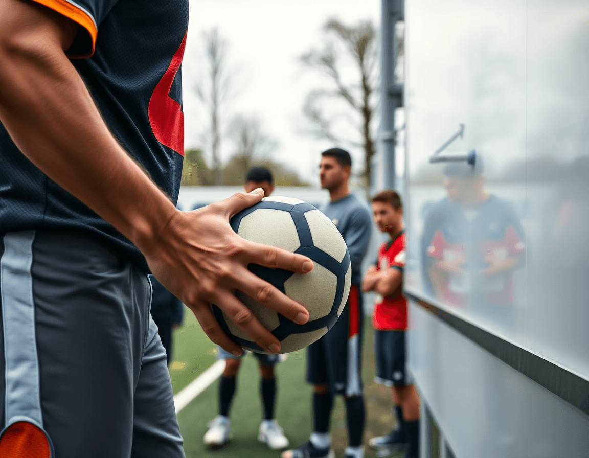 Plan rapproché sur les mains et le ballon montrant le playbook basketball en action pendant l'entraînement.