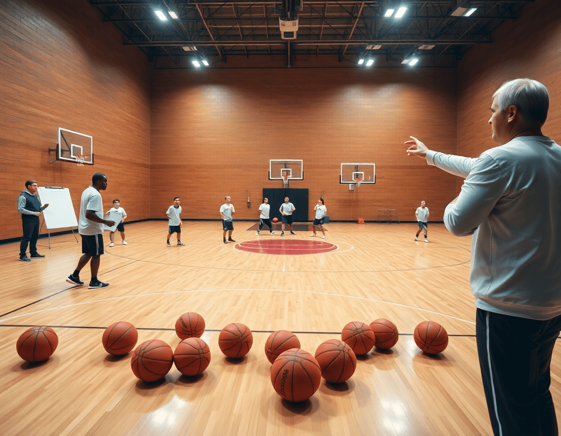 Vue d'ensemble: tactique basket attaque triangle pdf en action dans un gymnase.