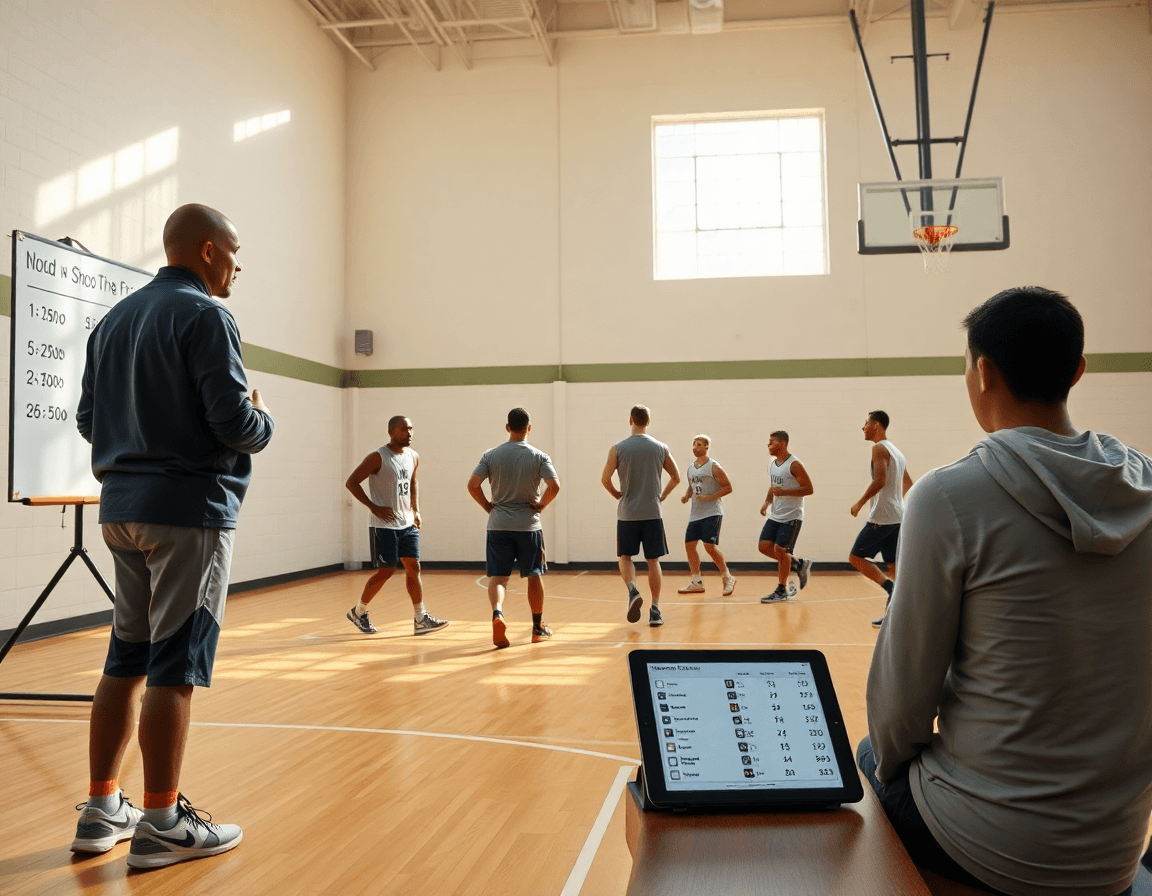 Planifier une semaine où la statistique basket guide chaque séance sur le court de basketball.