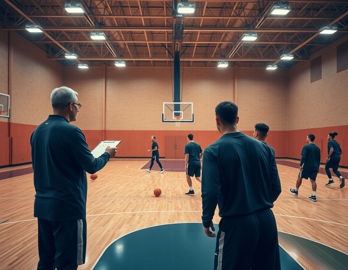 scena ampia di ala piccola basket cosa fa durante l'allenamento in una palestra di basket