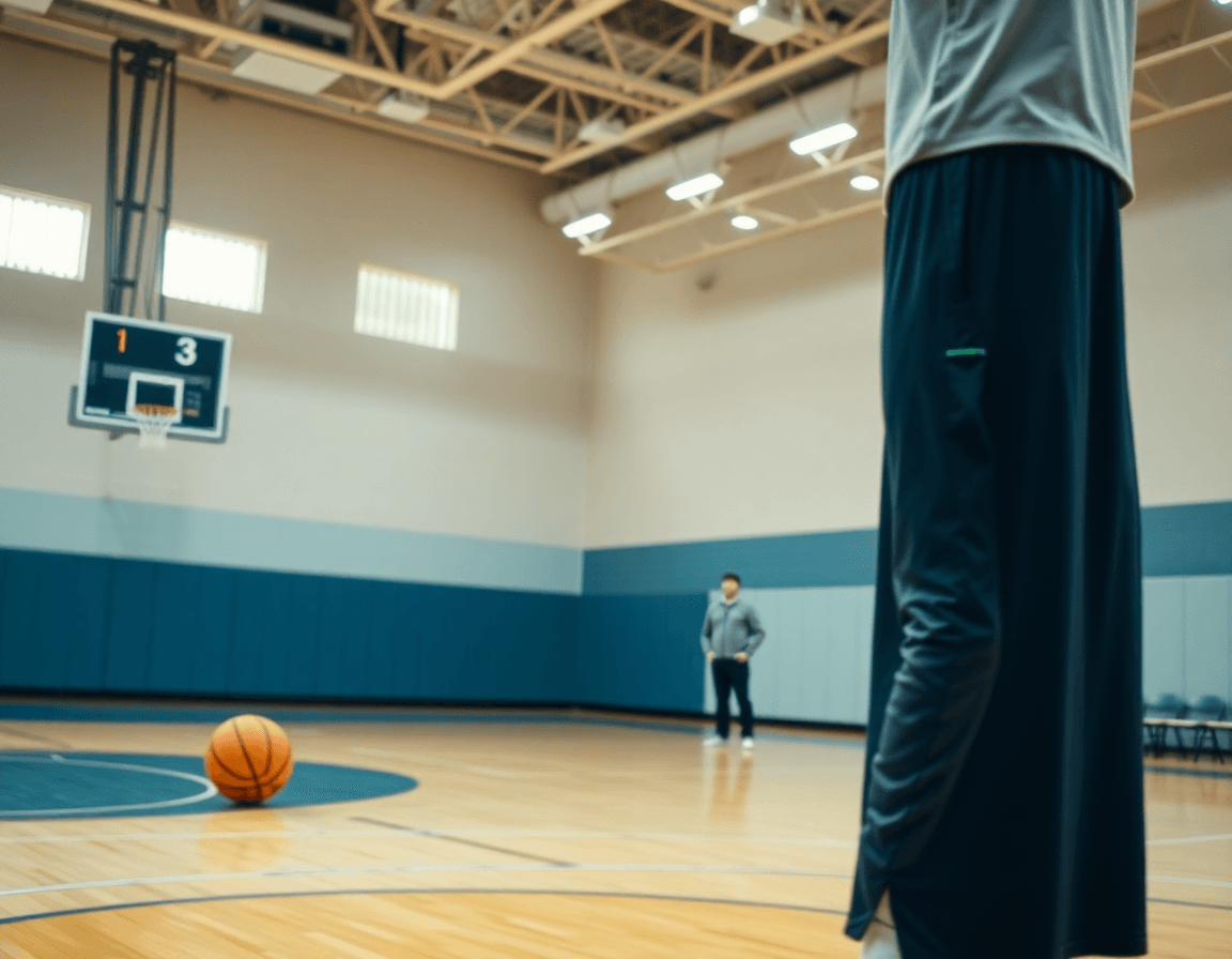 Vista ravvicinata sul tiro libero, come allenare il tiro nel basket durante l'allenamento.