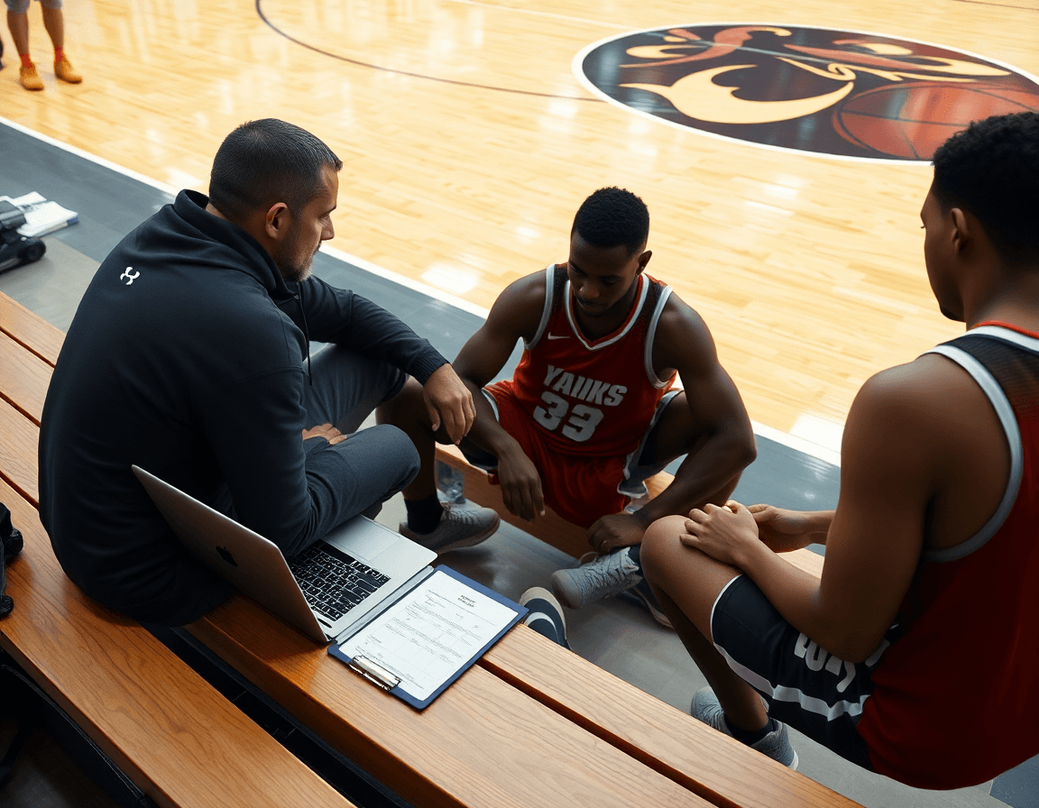 Scena di gestione video clip per il corso allenatore regionale in formazione basket.