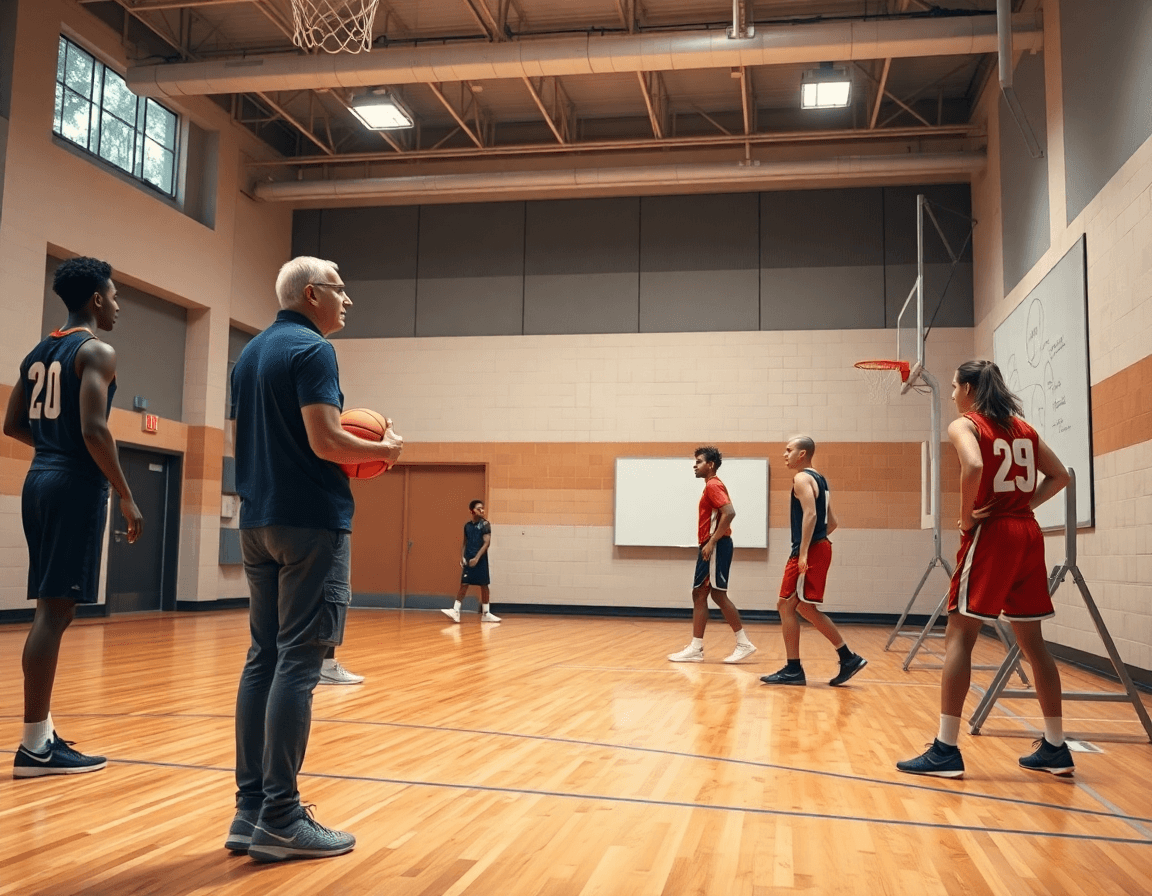 Primo piano sulle mani e una palla arancione durante esercizi difesa esordienti basket in palestra.