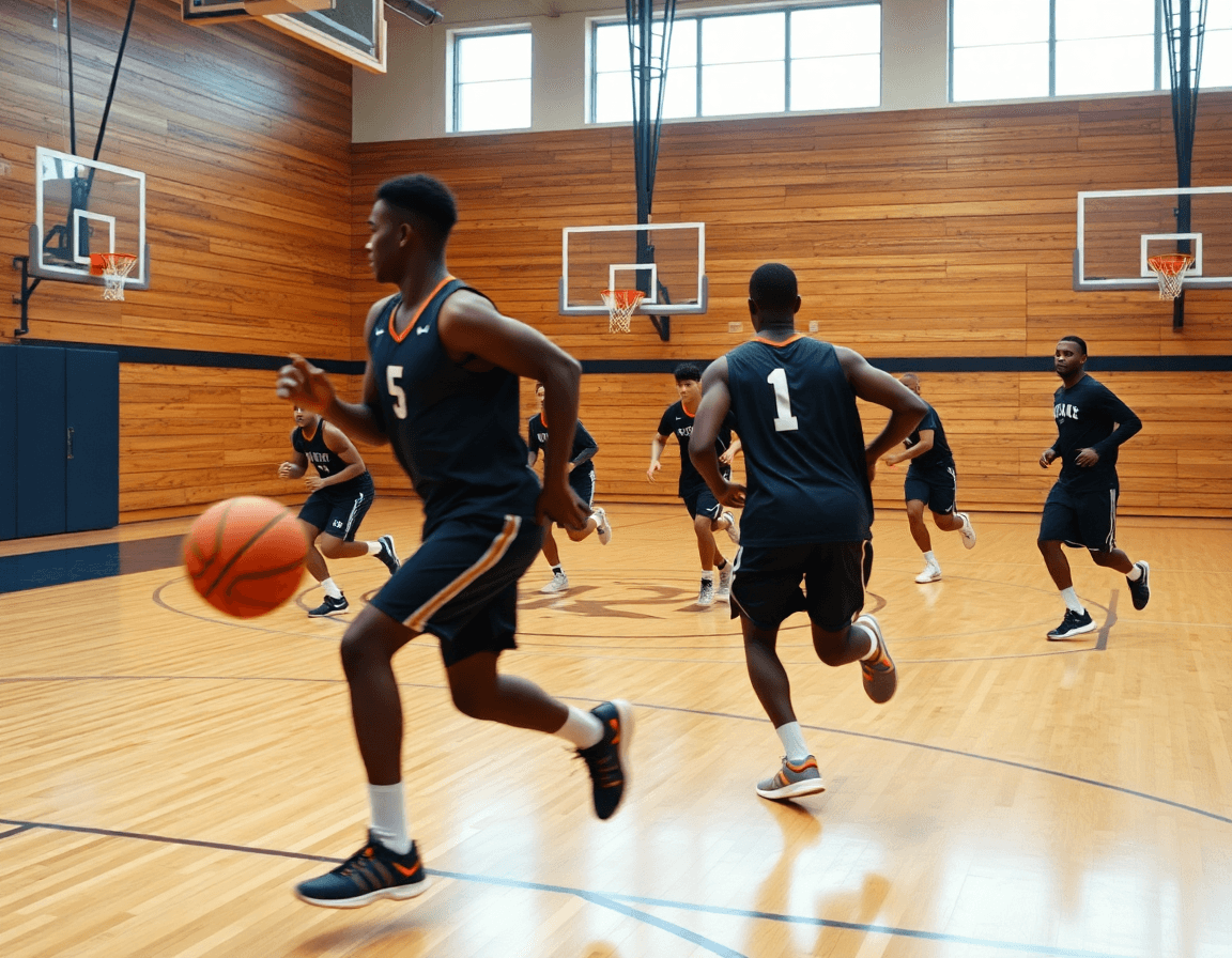 Dettaglio di un drill di basket per piano allenamento basket under 15 durante l'allenamento.
