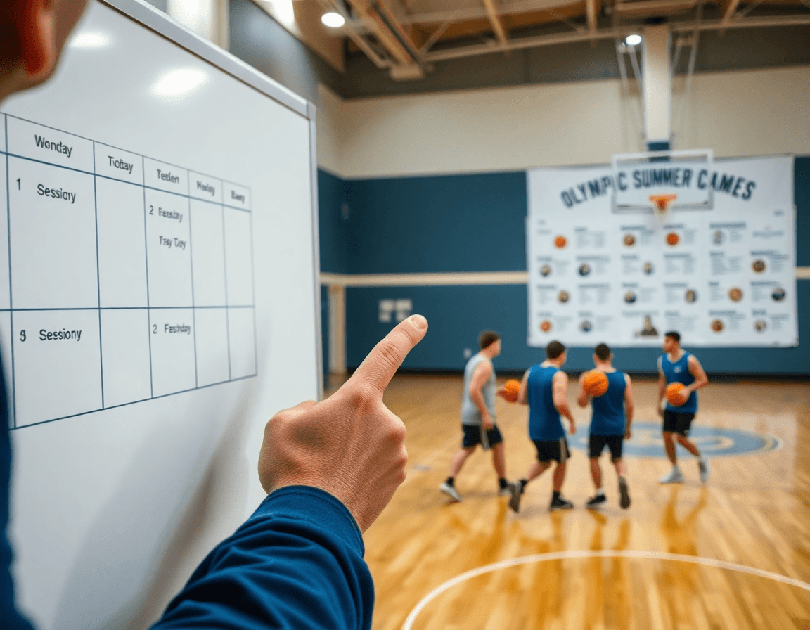 Schema for basketball at the Olympic Summer Games guides weekly planning on court.