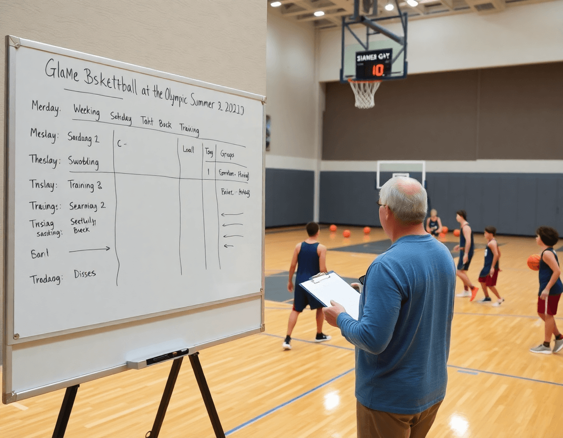 The schema for basketball at the Olympic Summer Games shapes weekly session groups.